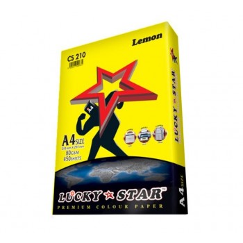 Lucky Star A4  Color Paper- 80gsm, 450sheets ~ MIX COLOUR